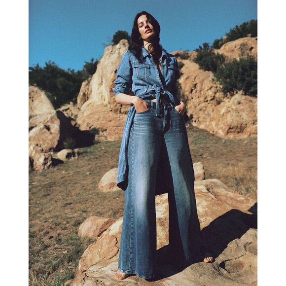 7 For All Mankind Willow Palazzo Wide Leg Jeans in Debut - Picture 1 of 14